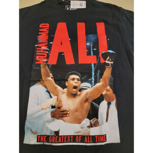 Muhammad Ali "The Greatest Of All Time" T-shirt Licensed 100% Cotton Black NWT